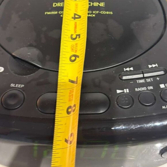 Sony Dream Machine ICF CD815 FM AM CD Clock Radio Black Size 9"x7"x4" - Picture 2 of 9